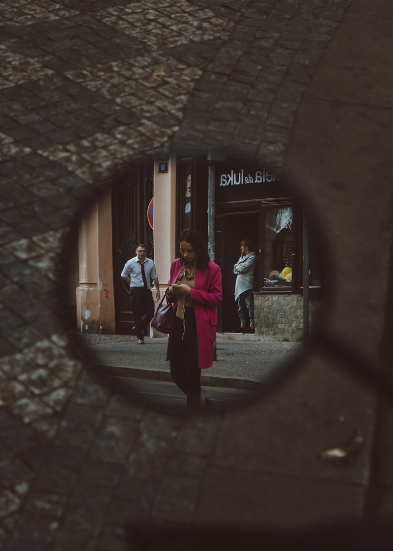 showing, female, communication, leisure activity, built structure, coat, unsplash, day, side, full length, outdoors, photoshop, lightroom, apple, architecture