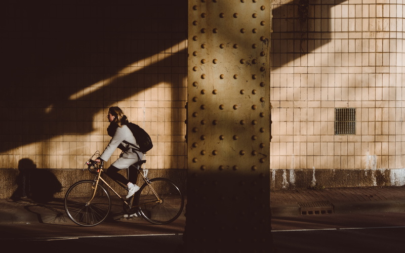 background, full length, cyclist, bicycle, apple, highway, amsterdam, young adult, brown, travel, canon, post, riding, near, adult, ride, female, lifestyles