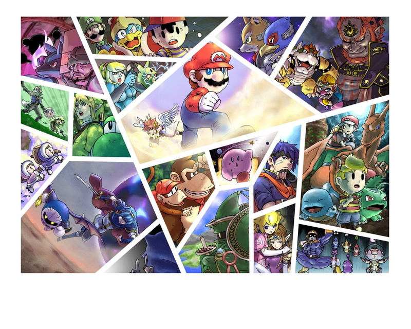 illustration, assorted, Super Smash Bros., Mario, Super Smash Bros. Brawl, Nintendo, Digital Art, game, 720P