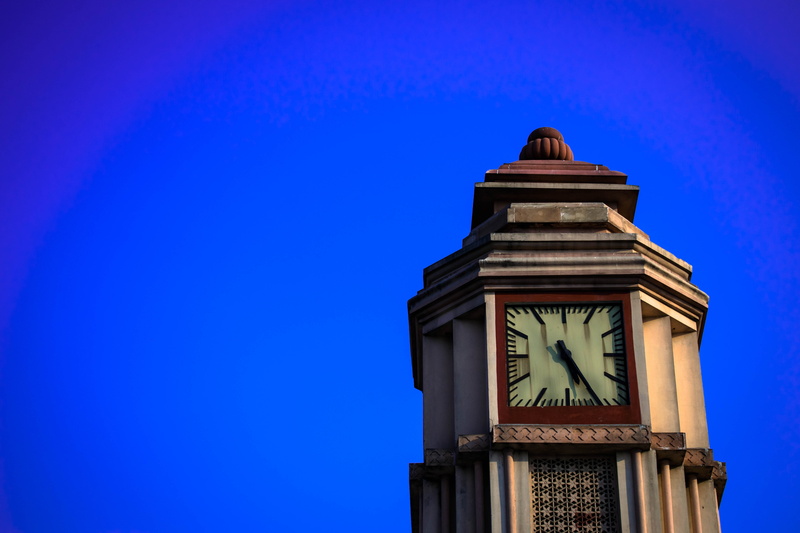 tower, clear sky, clock face, landmark, watch, copy space, travel, historical, building exterior, clock, built structure, time, low angle view, outdoors