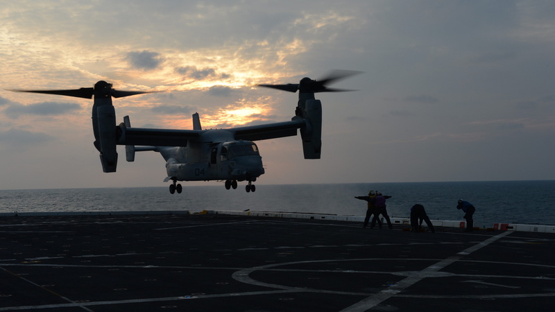 aircraft carrier, tiltrotor, multi-mission aircraft, Boeing, 4K, V-22 Osprey, Bell, U.S. Air Force