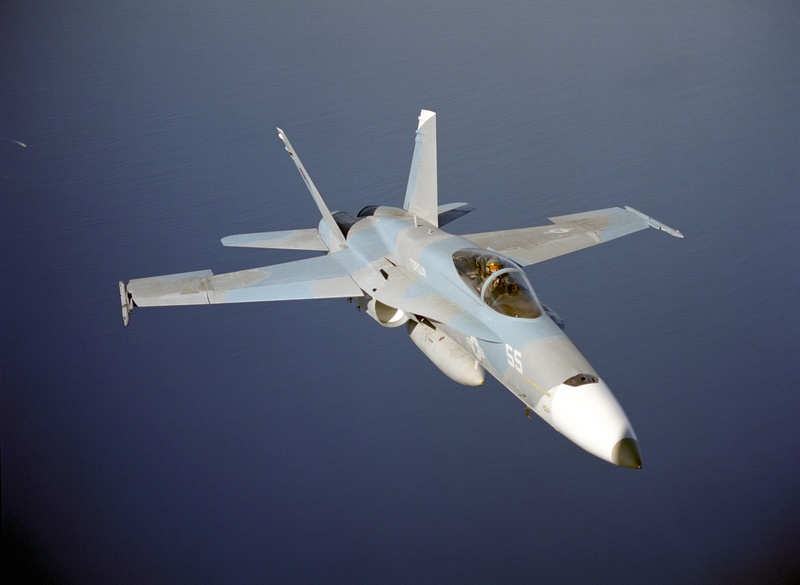 frontal view, aircraft, mid-air, day, motion, nature, jet, military jet, 2K, air vehicle, f-18, plane, flying, army, on the move, no people, outdoors
