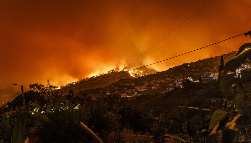 architecture, flame, fire, built structure, no people, burning, forest fire, nighttime, danger, houses, dusk, fire - natural phenomenon, cityscape, 4K