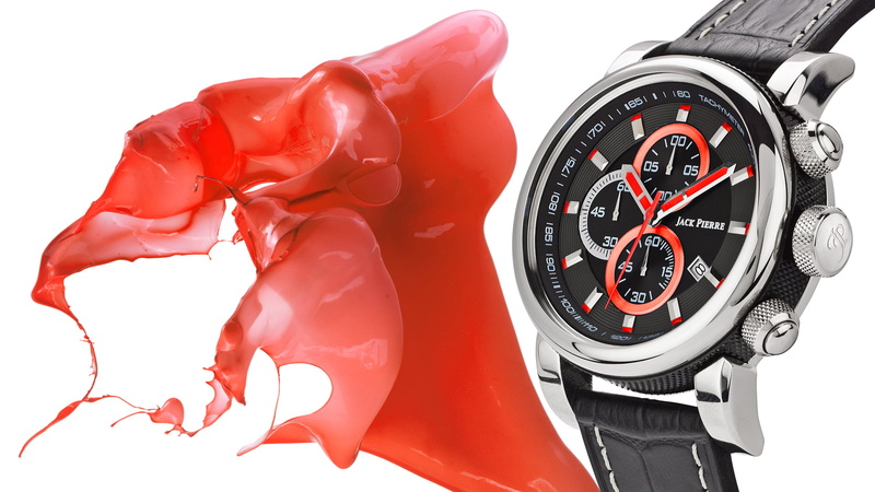 black, 1080P, watch, Jack Pierre, ink red, white, metal