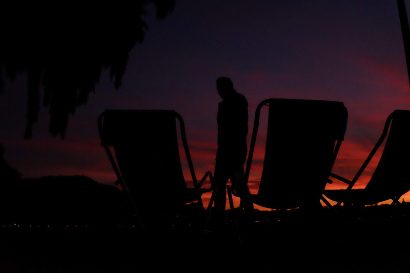 one person, look, standing, men, sky, dark, chill, chairs, invite, seat, leisure activity, outdoors, communication, man, night, technology, 4K, real people
