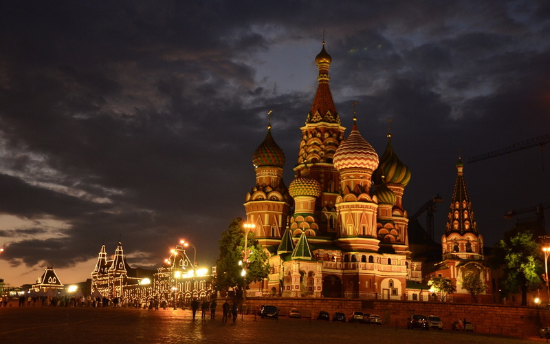 red, 2K, basil 039 s, city, moscow, night, cathedral, square, temple, russia