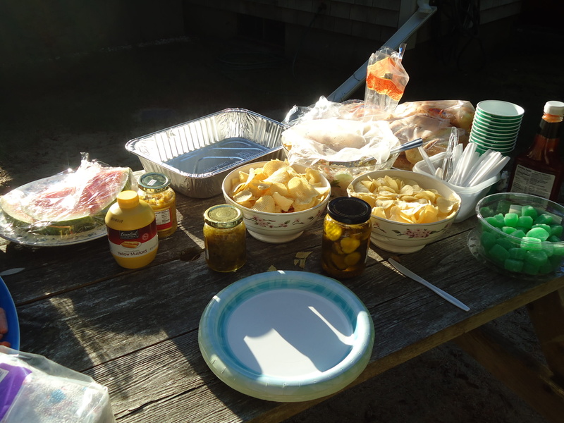 glass, dairy product, barbecue, choice, watermelon, sweet food, picnic, container, healthy eating, food, plate, freshness, food and drink, wood - material