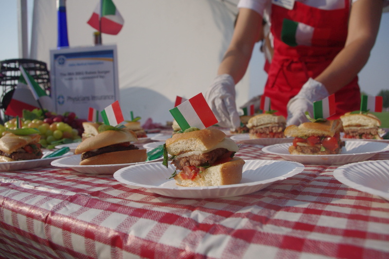 4K, real people, unhealthy eating, tablecloth, table, indulgence, indoors, plate, flag, hand, food, hamburger, burger, lifestyles, people, temptation