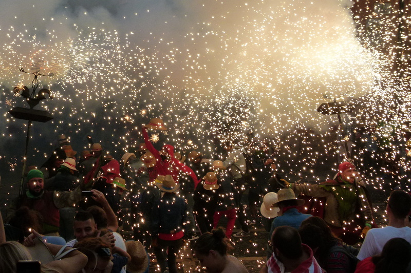 large group of people, firework, tarragona, santa key, fireworks, pyrotechnics, arts culture and entertainment, firework display, light, real people, excitement