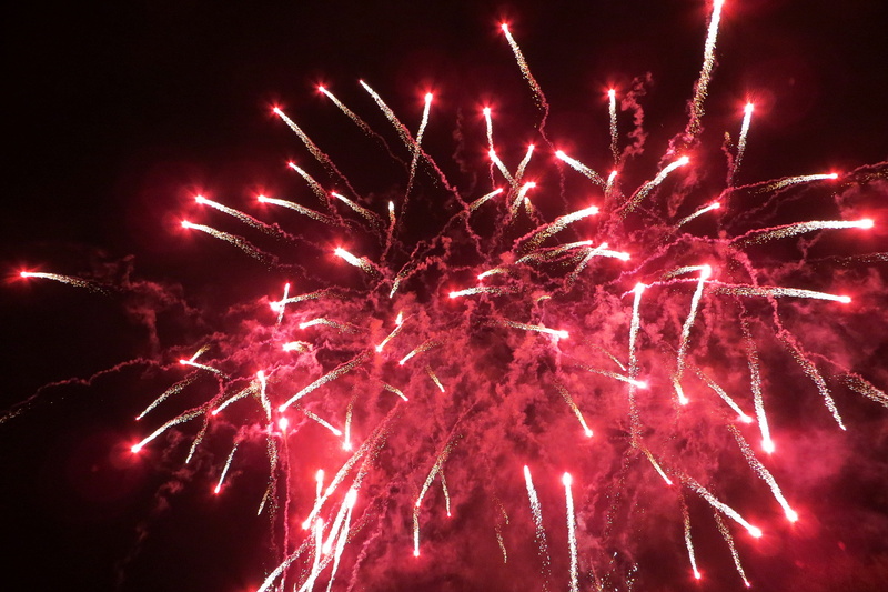boom, new years eve, explosive, red, light - Natural Phenomenon, celebration, sky, blurred motion, no people, flames, motion, exploding, pyrotechnics, event