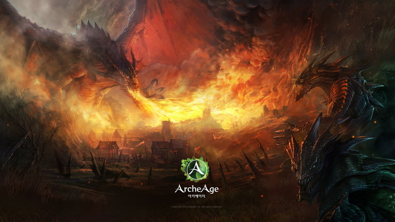 1080P, Fire, Village, ArcheAge, Dragon
