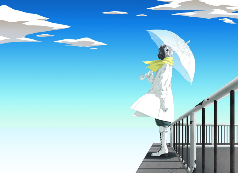 Dramatical Murder, copy space, wind, digital composite, business, sunlight, Clear (Dramatical Murder), 1080P, standing, nature, blue, young adult, architecture