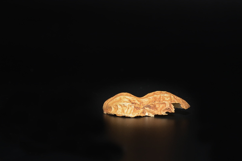 cut in half, emotion, indoors, plant part, positive emotion, close-up, peanut shell, nature, single object, peanut, cut out, food, copy space, no people