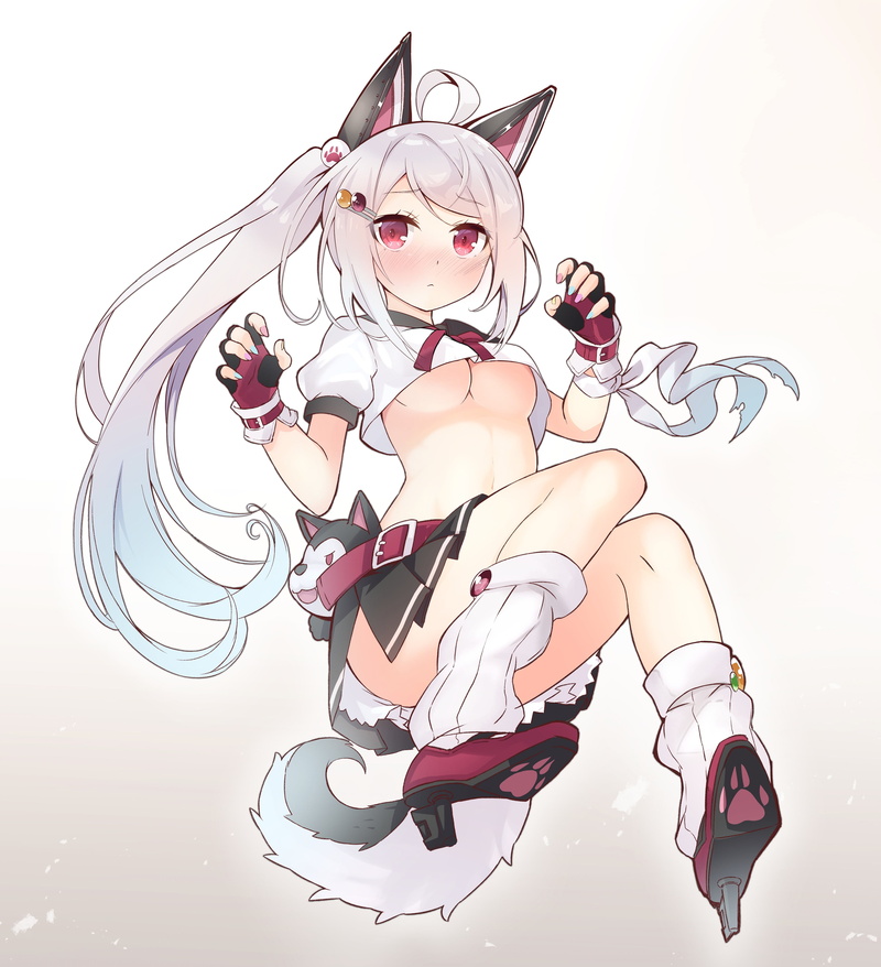 animal ears, 2K, underboob, artwork