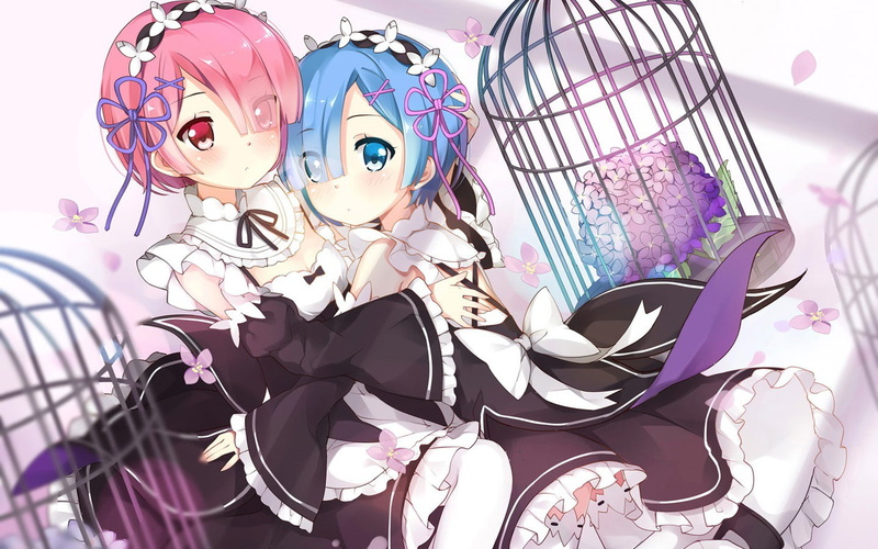 pink eyes, underboob, digital art, Re:Zero Kara Hajimeru Isekai Seikatsu, anime, anime girls, 720P, cleavage, 2D, blue eyes, Rem (Re: Zero), artwork, bikini