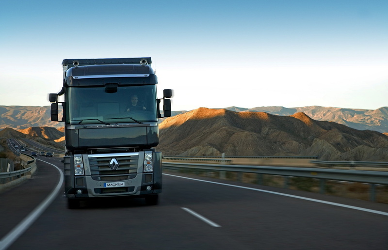 Magnum, Renault Trucks, movement, front view, Renault, track, truck, tractor, 2K, black, 4x2