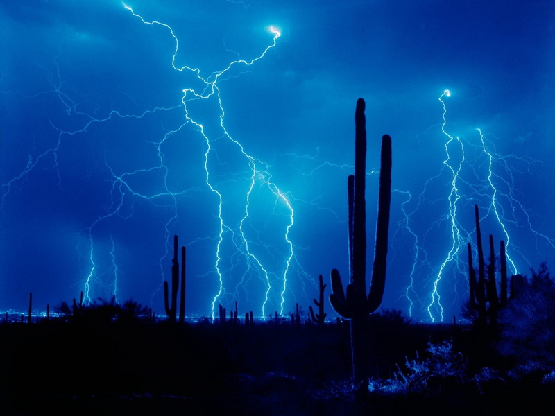 lightning, illustration, thunderstorm, back Lit, pollution, light - Natural Phenomenon, dark, power, cactuses, blue, dramatic sky, smoke - Physical Structure