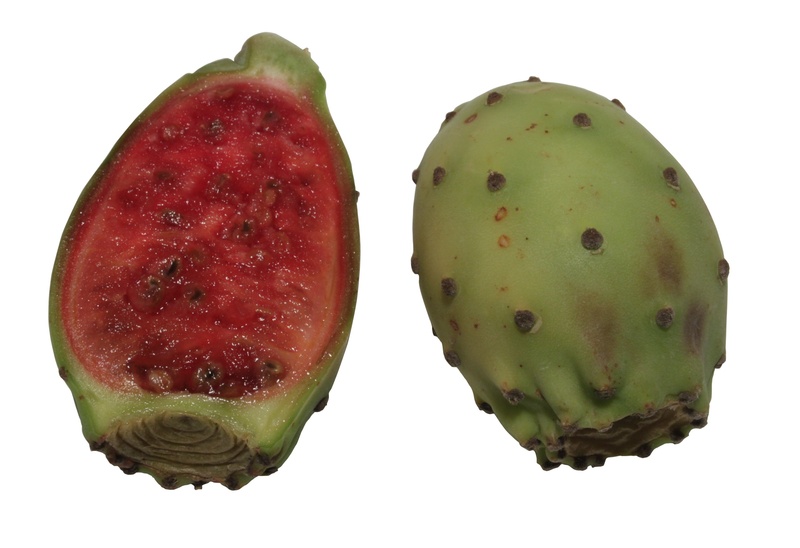 close-up, cactaceae, red, green color, white background, vegetable, seed, fruit, indoors, cut out, green, no people, opuntia, two objects, succulent, sliced