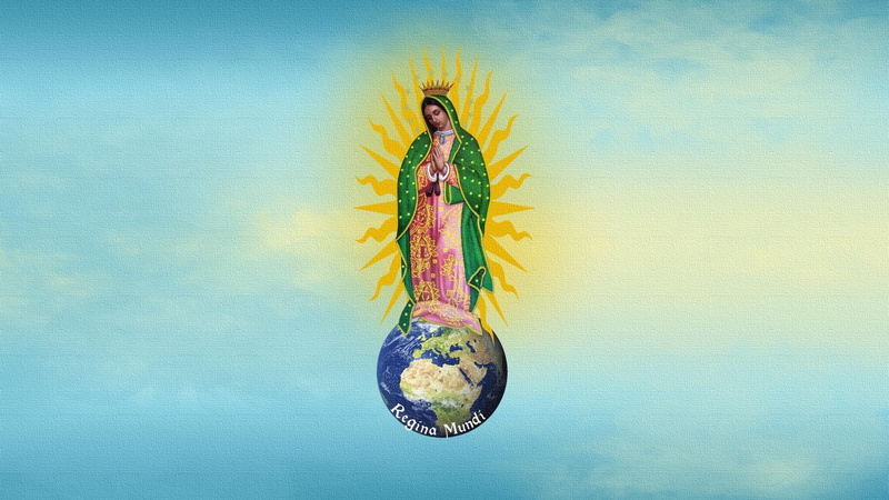 Christianity, painting, 1080P, Earth, clouds, Virgen De Guadalupe