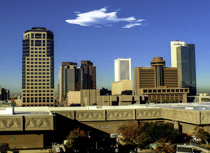 city, building Exterior, sky, financial district, public domain, cloud, famous Place, no people, skyscrapers, towers, office Building, Arizona, day, tower
