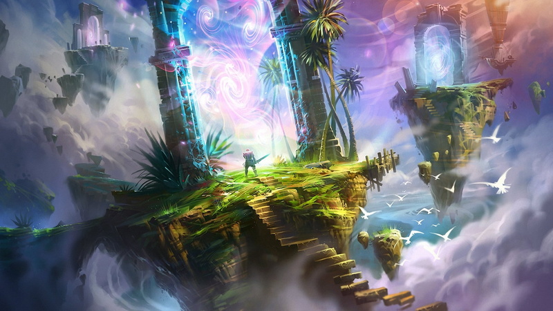 Portal (game), rocks, warrior, steps, 1080P