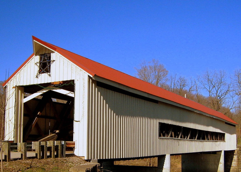 enclosed, blue, travel, low angle view, clear sky, cabin, built structure, bridge, covered, architecture, warehouse, day, outdoors, structure, sunny, nature