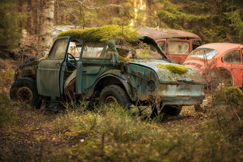 motor vehicle, transportation, mode of transportation, abandoned, vehicle, car, run-down, nature, metal, bad condition, weathered, retro styled, old, deterioration