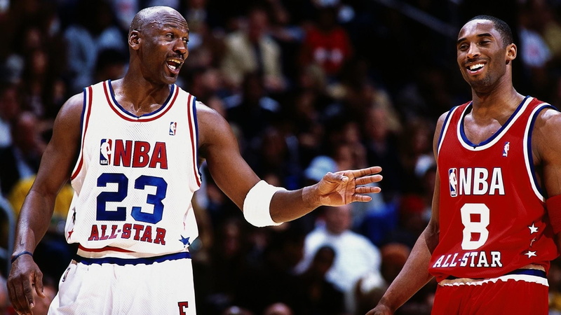1080P, All Star, sports, Basketball, smiling, michael jordan, Kobe Bryant
