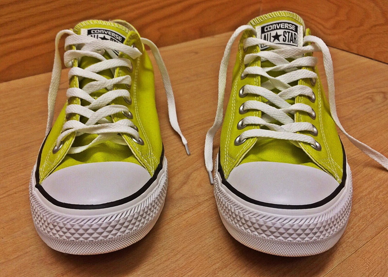 2K, high angle view, pair, converse, wellbeing, focus on foreground, healthy eating, no people, yellow, wood - material, table, still life, ready-to-eat