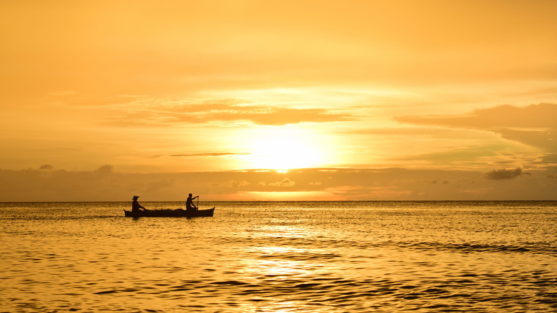 nautical vessel, waterfront, beauty in nature, sea, transportation, sun, surigao city, outdoors, horizon over water, fisherman, horizon, real people, philippines