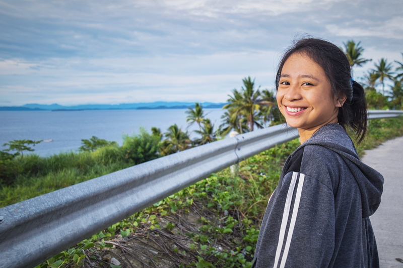 young women, trees, smiling, nature, non-urban scene, standing, outdoors, scenics - nature, sea, road, woman, 4K, adult, philippines, water, hairstyle