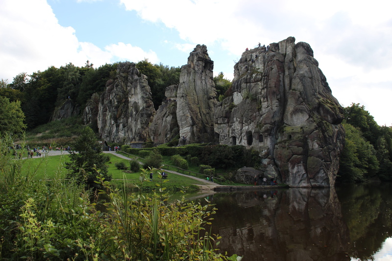 teutoburg forest, tranquility, rock - object, beauty in nature, autumn, sky, places of interest, land, cloud - sky, 5K, stones, tranquil scene, rocky hill