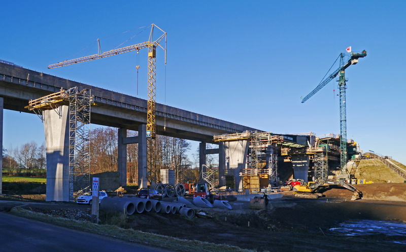 nautical vessel, a1, construction Site, valley bridge, 4K, industry, sky, site, osnabrücker land, day, clear sky, construction cranes, no people, crash