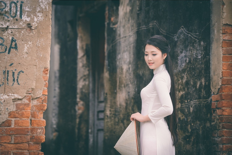 Asian, Asian Conical Hat, Girl, Model, Ao Dai, Women, 1080P, Vietnamese