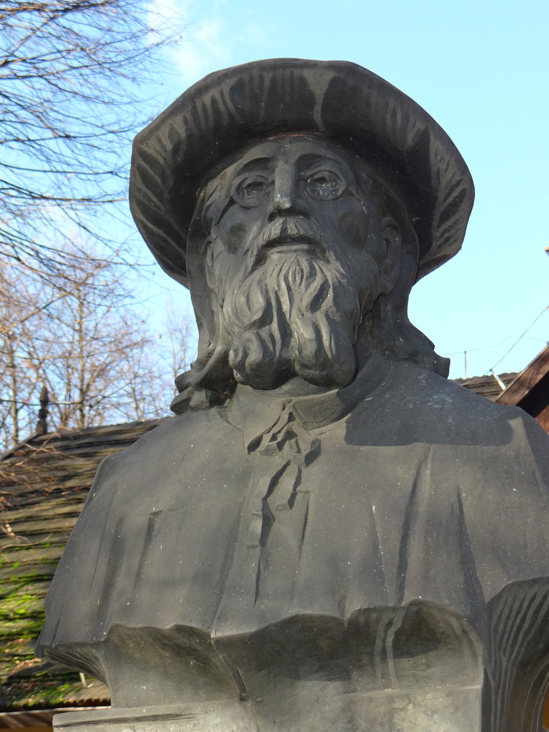 krzesławice, spirituality, the art of, low angle view, monuments, park, sculpture, male likeness, monument, tree, art and craft, religion, poland, face