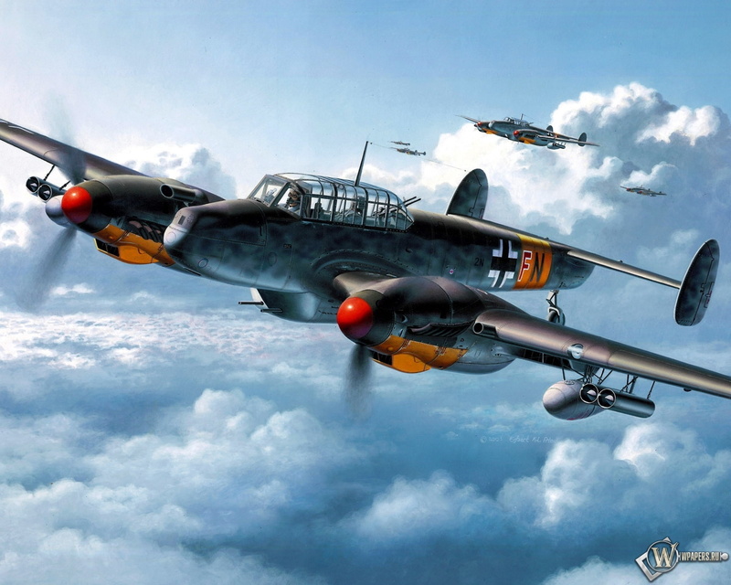 heavy, World of Warplanes, fighters, aircraft, twin-engine, Messerschmitt, 1080P, the sky, Wargaming.net, strategic, Bf.110