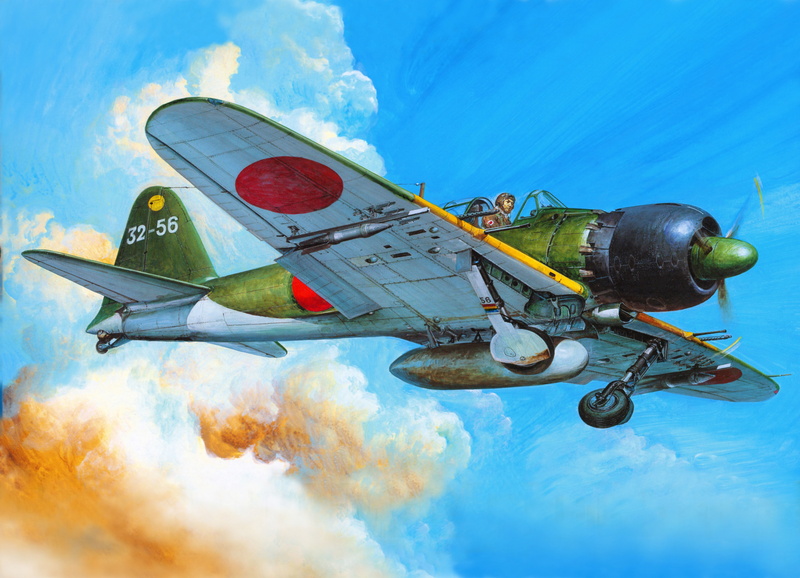 Mitsubishi, The second world war, Japanese, art, the plane, times, Zerosen, fighter, 5K, figure, deck, A6M5c