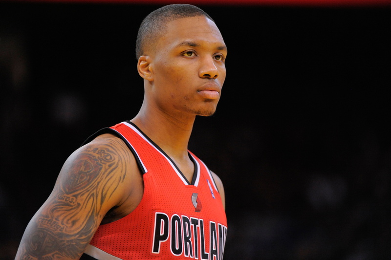 color Image, damian lillard, sportsman, young Adult, competitive Sport, one Man Only, sports Uniform, outdoors, athlete, men, concentration, serious, sport
