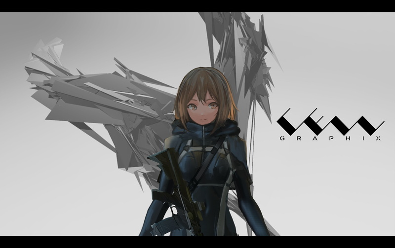 hoodie, brown, konachan, gun, 2K, original, short, skintight, eyes, weapon, hair, com, gradient, bodysuit, 256692, cancell