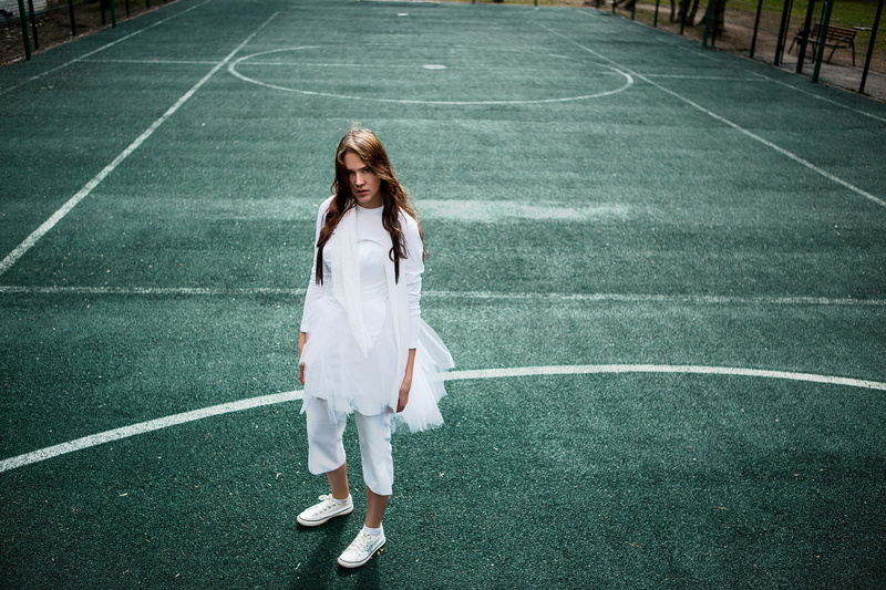 tennis court, hand, girl, day, ballet, one woman only, standing, plastic, makeup, youth, view, angel, hair, outdoors, woman, city, leisure activity, 5K
