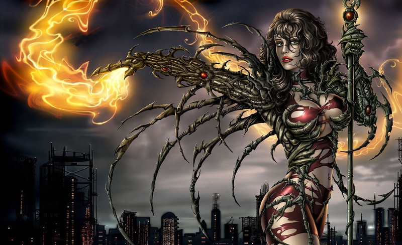 Comic Art, Witchblade, Comic Books, 1080P, Sara Pezzini, fantasy Art, Magic