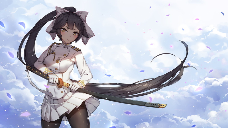 Azur Lane, 1080P, black hair, yellow eyes, Takao (Azur Lane)
