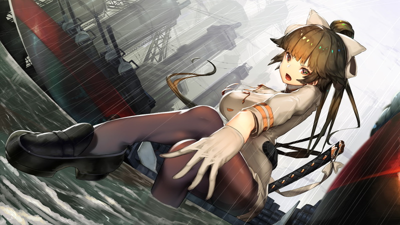 day, women, uniform, lifestyles, Azur Lane, full length, females, adult, young adult, Takao (Bilan Hangxian), people, fashion, beauty, clothing, lying down