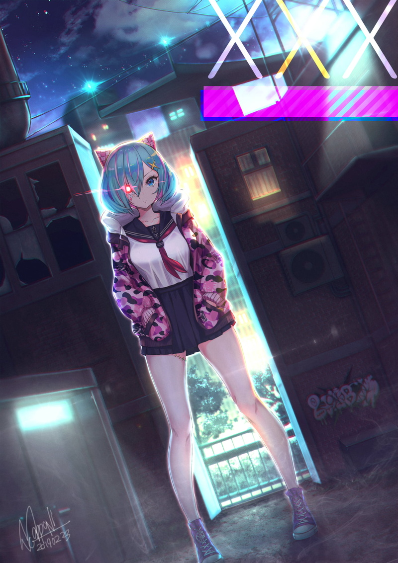 anime girls, 1080P, MappaNinatta, anime, undead, original characters