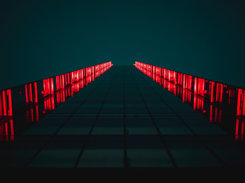 low angle view, nature, business, copy space, sky, red, outdoors, no People, building exterior, built structure, design, night, pattern, direction, bottom view