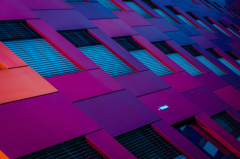 city, full frame, house, indigo, building exterior, view, angle, nature, modern, night, tower, tilt, purple, 2K, building, industry, no people, red, exterior