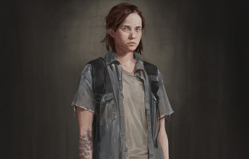 studio shot, The Last of Us Part II, looking, Video Game, 1080P, portrait, jacket, serious, one person, young adult, brown hair, contemplation, casual clothing