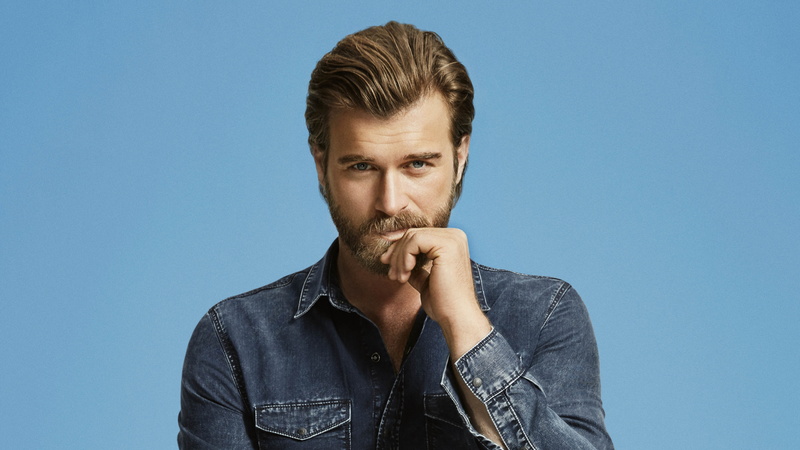 lips, wearing, denim, photo, Kivanc Tatlitug, jacket, 5K, 4k, hand, man