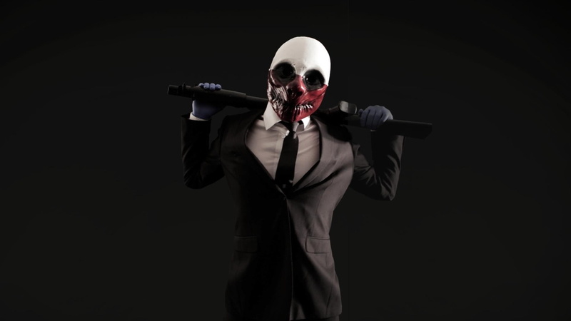 black background, 1080P, business, disguise, standing, suit, video games, front view, digital composite, Payday: The Heist, businessman, cut out, three quarter length