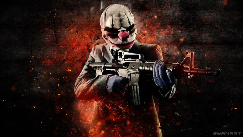 indoors, helmet, communication, gun, sign, obscured face, dark, warning sign, military, PayDay: The Heist, 1080P, security, people, technology, adult